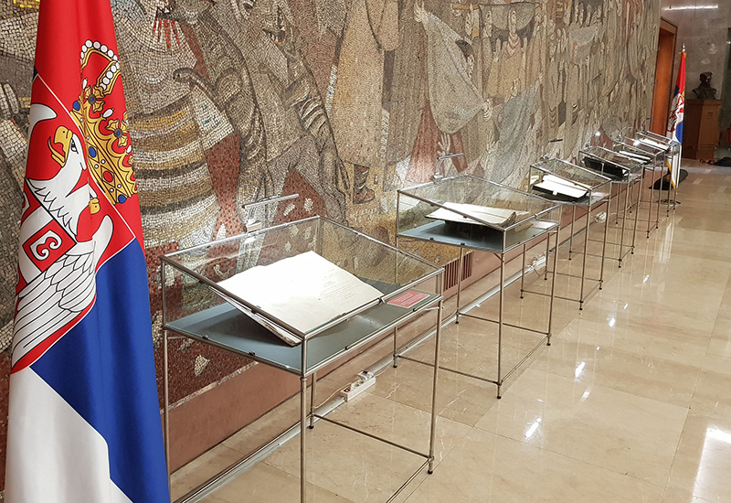 Изложба Државног архива Србије у Палати Србија поводом обележавања Дана државности Републике Србије